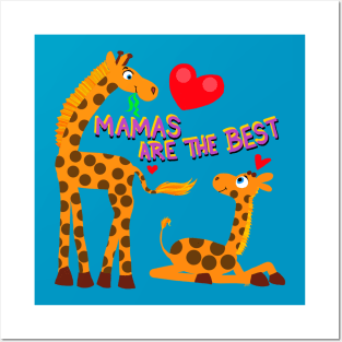 Mothers day giraffes Posters and Art